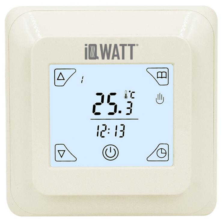 Терморегулятор с ЖК-дисплеем и сенсорными кнопками IQ THERMOSTAT TS (ivory)