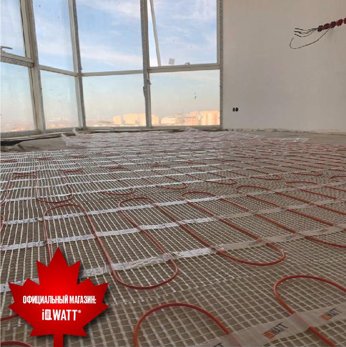 Тонкий самоклеящийся греющий мат IQ FLOOR MAT 150 Вт/м.кв - 14м²